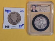 1894-O and 1943 silver Half Dollars