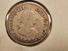 1787 Mexico silver 1/2 reale