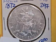 1872 Mexico silver peso