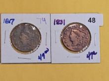 1817 and 1831 Large Cents