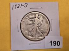 * Key Date 1921-S Walking Liberty half Dollar