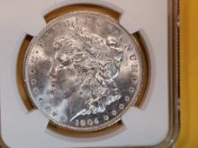 NGC 1904-O Morgan Dollar in Mint State 63