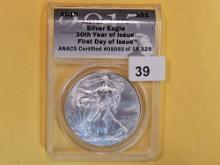 PERFECT! ANACS 2015 American Silver Eagle in Mint State 70