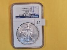 PERFECT! NGC 2013 American Silver Eagle in Mint State 70