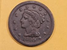 1849 Braided Hair Large Cent