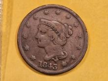 1843 Braided Hair Large Cent