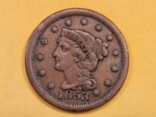 1853 Braided Hair Large Cent