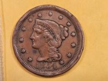 1854 Braided Hair Large Cent in Extra Fine
