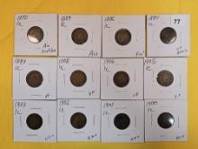 Twelve better grade Indian Cents