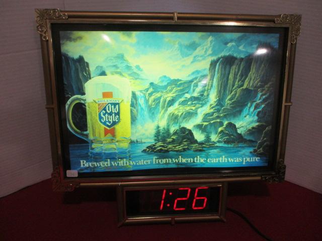 Old Style Light Up Advertising Digital Clock