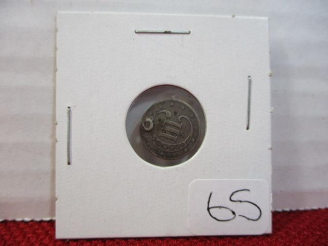 1852 Three Cent Piece (A.K.A. Trime) Holed