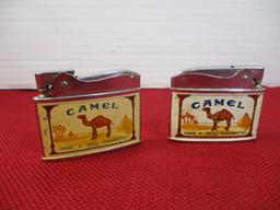 Pair of Advertising Camel Cigarettes Vintage Lighters