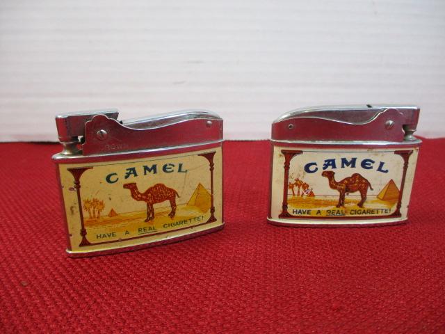 Pair of Advertising Camel Cigarettes Vintage Lighters