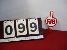 FJB Porcelain License Plate Topper-A