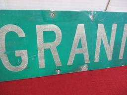 Red Granite Circle Reflective Vintage Road Sign