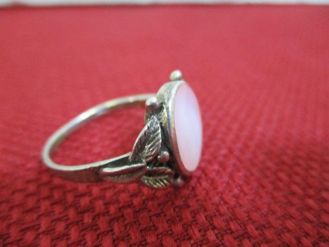 Sterling Silver Ring w/ Pink Cabochon