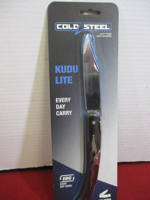 Cold Steel Kudu Light Folding Knife w. Bonus Buck Knives Sharpening Stones