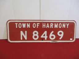 Town of Harmony Embossed Metal Fire Number Sign-A