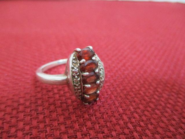Artisan Signed Sterling Silver w/ Ruby Accents Ring