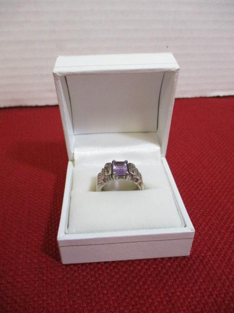 Sterling Silver Ring w/ Beautiful Amethyst Center Stone Ring