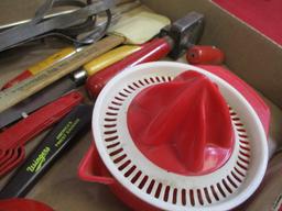 Vintage Red Handled Kitchenware + More