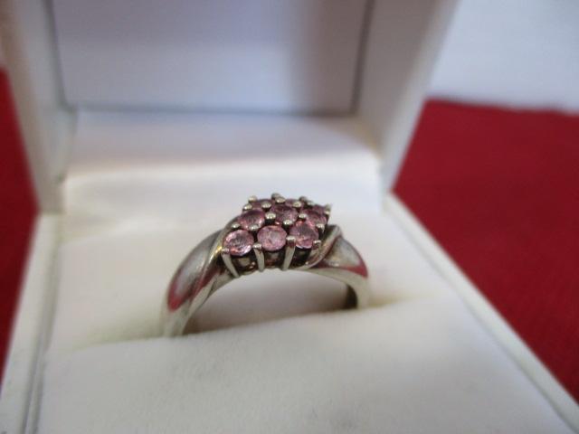 Sterling Silver with Pink Topaz Estate Ring