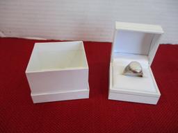 Sterling Silver Artisan Estate Ring with Cabochon
