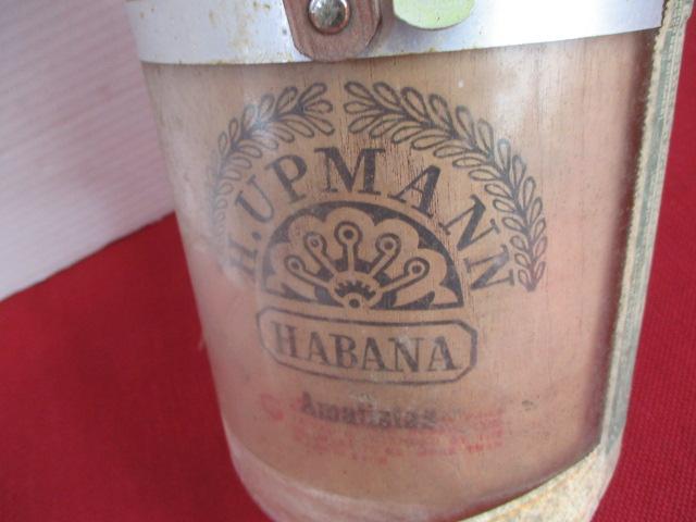 ***Antique H. Upmann Havana, Cuba Original Amethyst Glass Cigar Jar-B