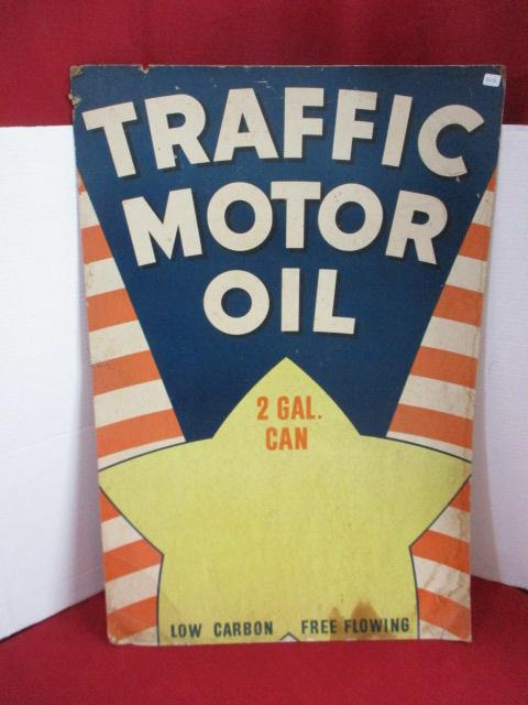 Traffic Motor Oil Original Unused Cardstock Advertising