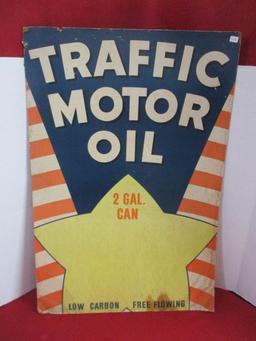 Traffic Motor Oil Original Unused Cardstock Advertising