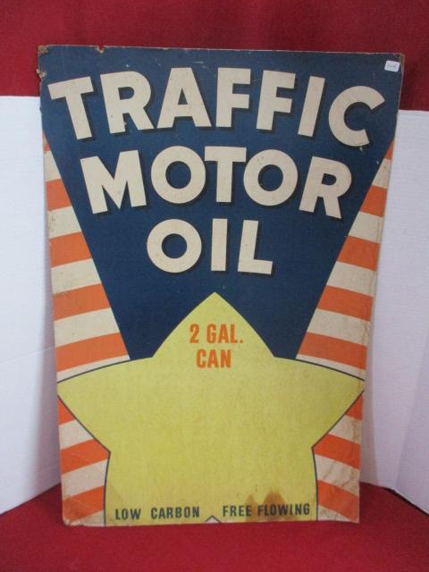 Traffic Motor Oil Original Unused Cardstock Advertising