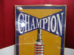 Champion Spark Plugs Framed Advertising Poster