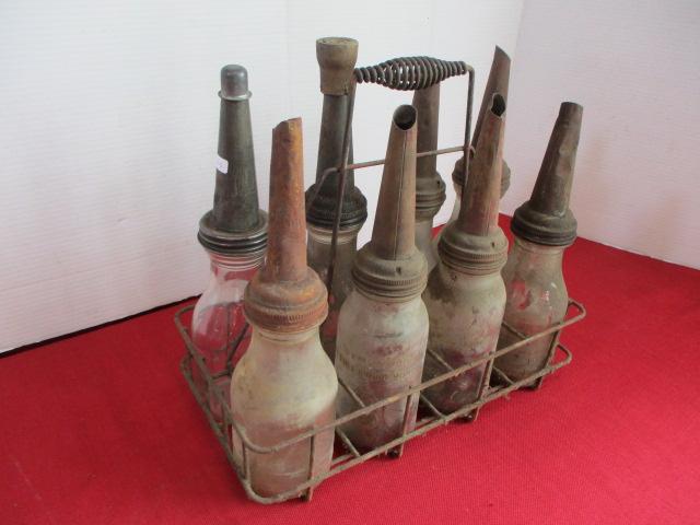 8-Bottle Oil Carrier w/ Bottles & Spouts