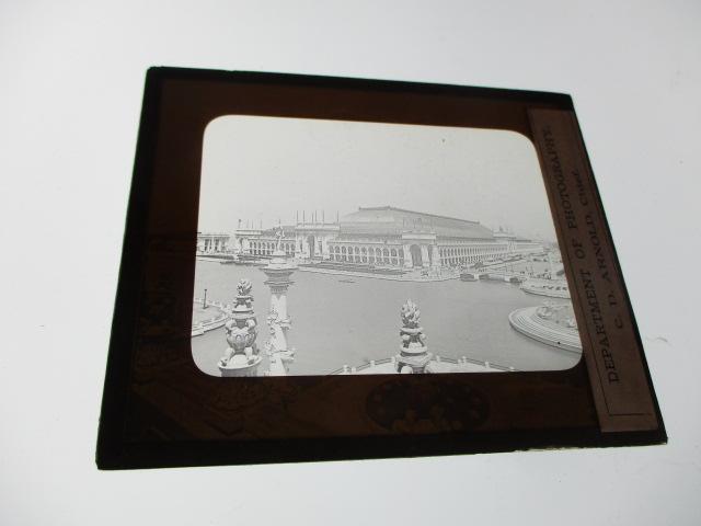 1893 Columbian Expedition Chicago, IL. Original Glass Advertising Slide