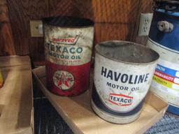 Pair of Advertising Texaco Cans