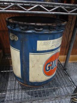 Gulf Oil 35 lb. Grease Can w/ Contents