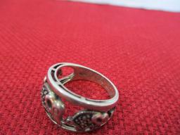 Sterling Silver Artisan Crafted Elephant Estate Ring