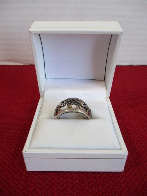 Sterling Silver Artisan Crafted Elephant Estate Ring