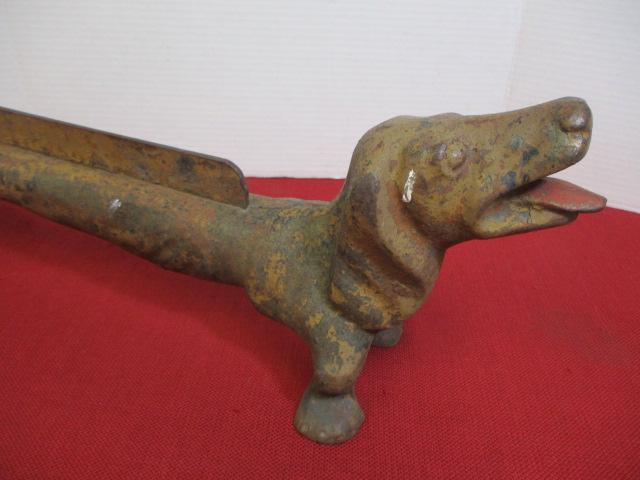 *SPECIAL ITEM-Antique Cast Iron Dachshund Tongue-Out Boot Scraper