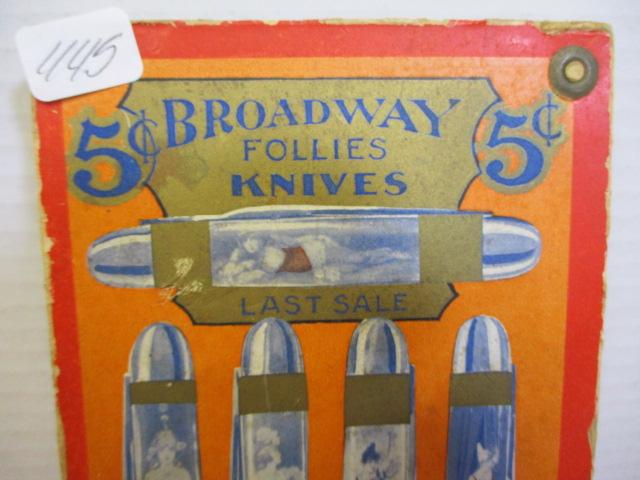 Broadway Knives Advertising Punch Board