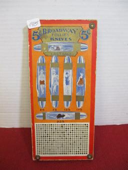 Broadway Knives Advertising Punch Board
