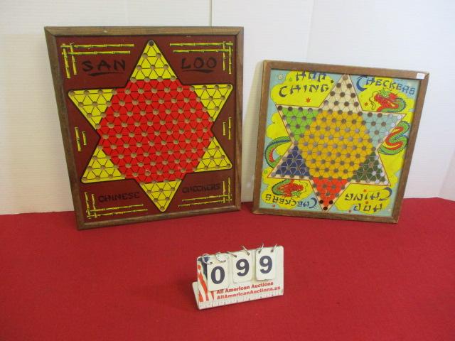 Chinese Checkers vintage Play Boards-Lot of 2