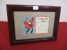 Black Americana "It Takes the Cake" Autographed Framed Black Face Personality Card