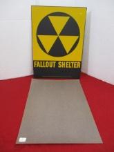 1950's Department of Defense Reflective Metal  "Fallout Shelter" Sign-A