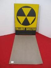 1950's Department of Defense Reflective Metal  "Fallout Shelter" Sign-B