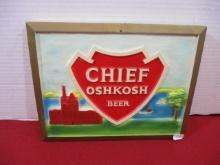 *SPECIAL ITEM-Chief Oshkosh Beer NOS Chalk Advertising Plaque