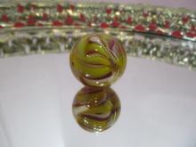 Artisan Made Vintage Hand Blown Glass Marble-Multicolor Swirl 1" Shooter
