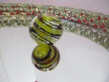 Artisan Made Vintage Hand Blown Glass Marble-Bumblebee Swirl 1.250" Shooter