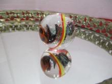Artisan Made Vintage Hand Blown Glass Marble-Multicolor Swirl 1.750" Shooter