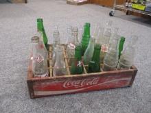 Coca-Cola Advertising Crate w/ Mixed Collectible Bottles